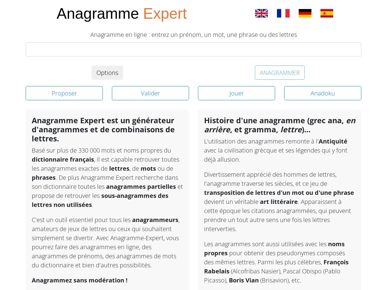 Anagramme expert.com 8a63e7f634118be2cb5da73a9ad17605