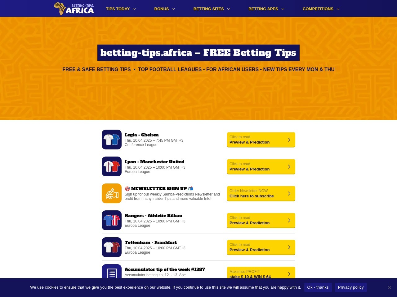 Betting tipsafrica 7202cc54c145514bcaf84d5b1b7e8f3c