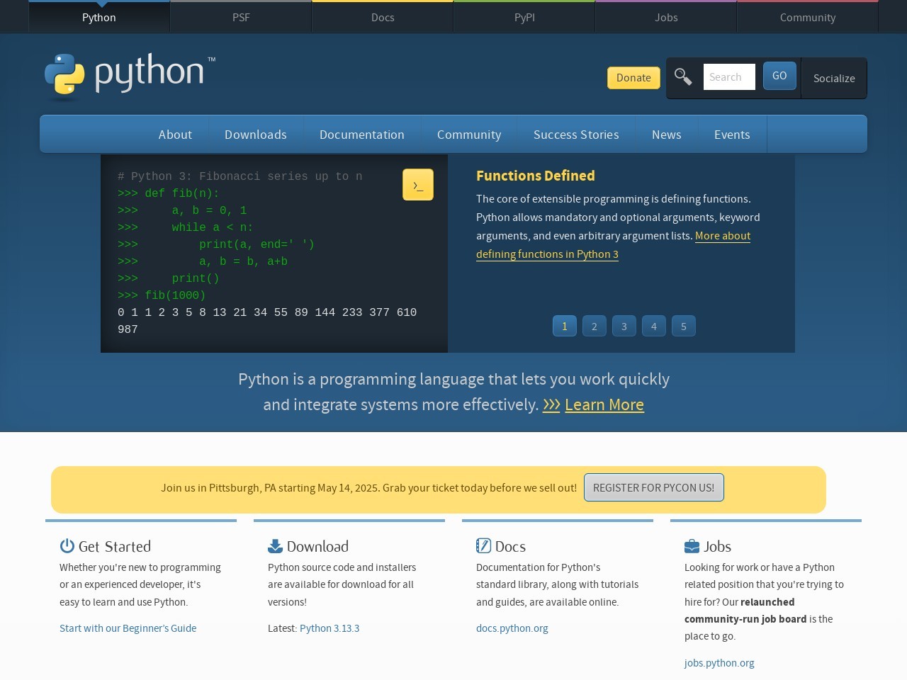 Python.org eeaebc357387dccd552f6b774dc62430