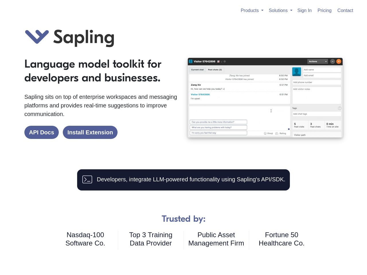 Sapling.ai e0f05aaa89f5433b301a9e971dd2d6e9